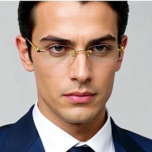 Classic Elegant Modern Retro Hip Hop Clear Lens EYE GLASSES Rimless Business New